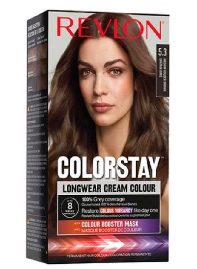 ريفلون صبغة شعر دائمة من ريفلون كولورستاي، رقم 5.3، لون الكستناء الذهبي. - Image 1