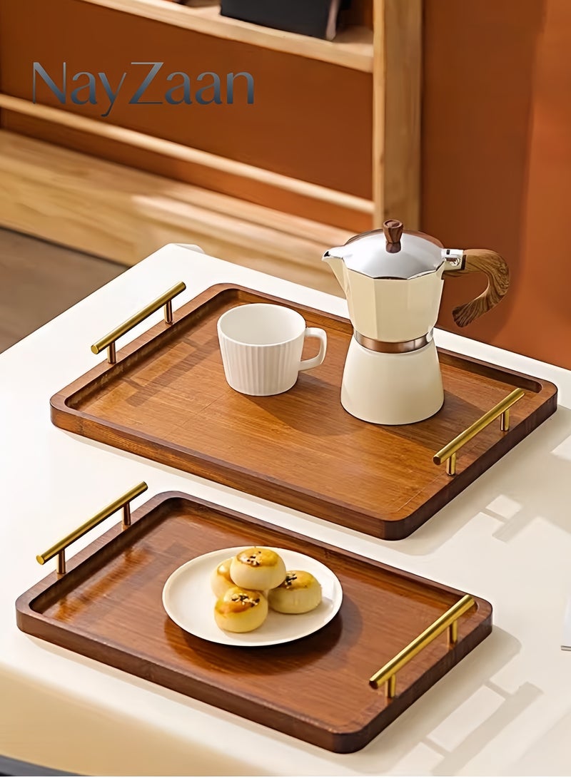 NayZaan Wood Tray – Multi-Use for Coffee, Dessert, Tea & Fruits, Ideal as Coffee Plate, Home Décor (Living Room/Bedroom/Office) & Gift - Image 1
