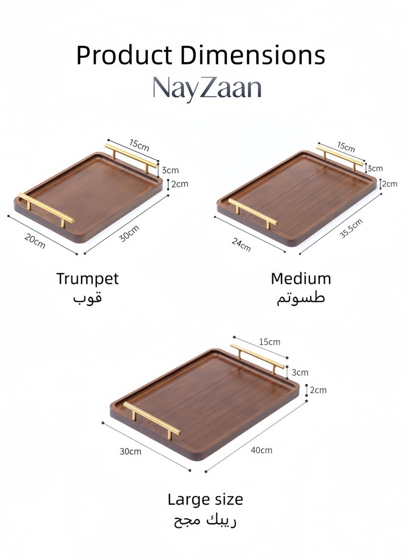 NayZaan Wood Tray – Multi-Use for Coffee, Dessert, Tea & Fruits, Ideal as Coffee Plate, Home Décor (Living Room/Bedroom/Office) & Gift - Image 2