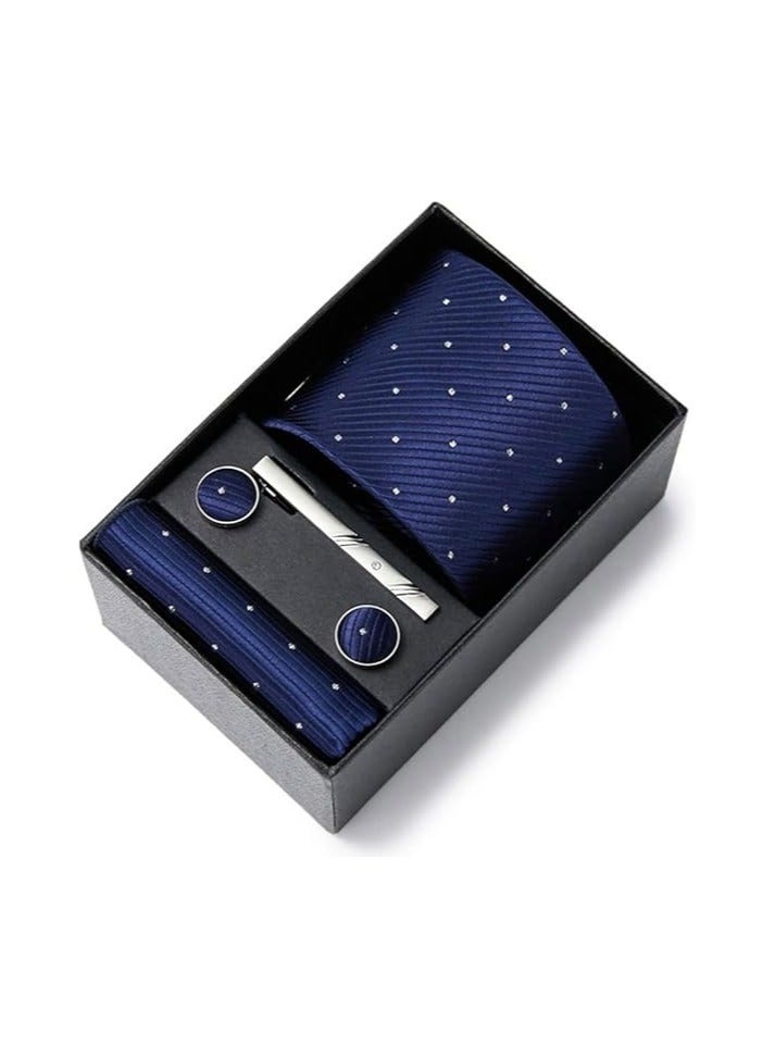 Business Ties Hanky Cufflink Set Tie Clips Necktie Men Wedding in Gift Box - Image 1