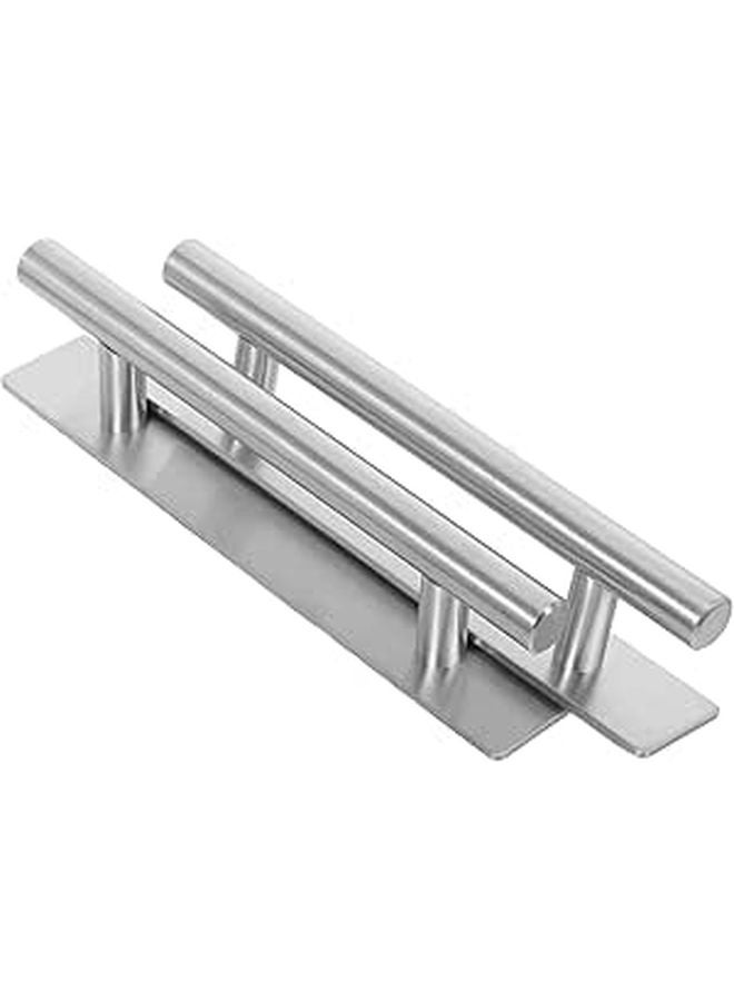 2Pcs Brushed Stainless Steel Self Adhesive Drawer Handles 12x150x96mm 25mm Base - Image 1