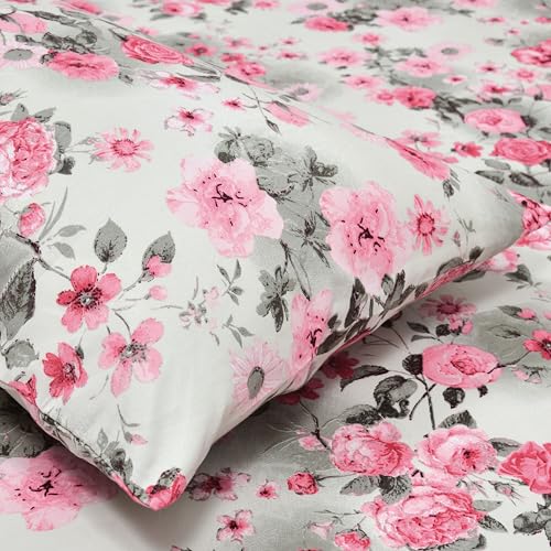 Dreamscape Microfiber Wrinkle & Fade Resistant Double Bedsheet with 2 Pillow Covers (Size 87 x 94 inches, 140TC, Colour - Pink) - Image 4