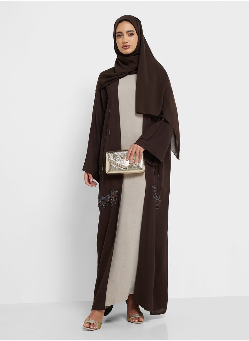 hayas closet Embellished Abaya with Sheila  - Image 1