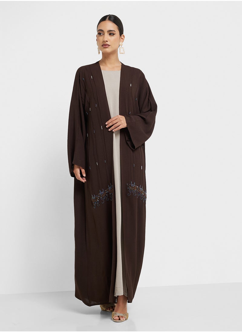 hayas closet Embellished Abaya with Sheila  - Image 5