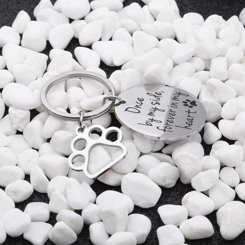 Vanlovemac Loss of Pet Memorial Keychain Dog Cat Remembrance Jewelry Pet Sympathy Gift Dog Remembrance for Women Men Once by My Side Forever in My Heart Key Ring - Image 4