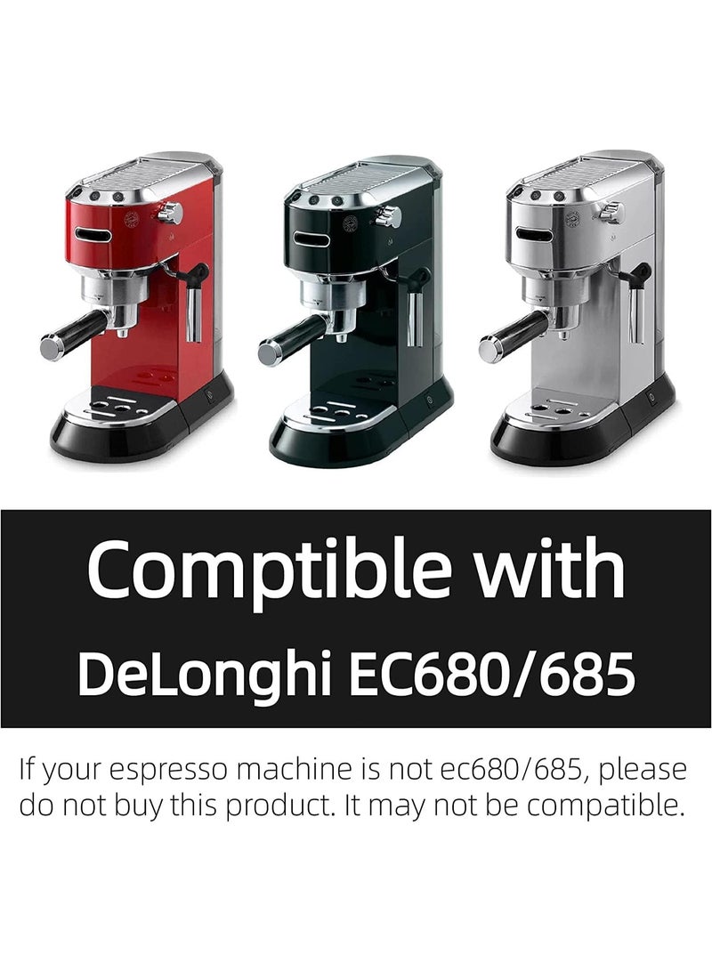 51mm Espresso Bottomless Portafilter Compatible for Delonghi EC680/EC685 Coffee Machine,Upgraded Rosewood,304 Food Stainless Steel,Filter Basket - Image 2