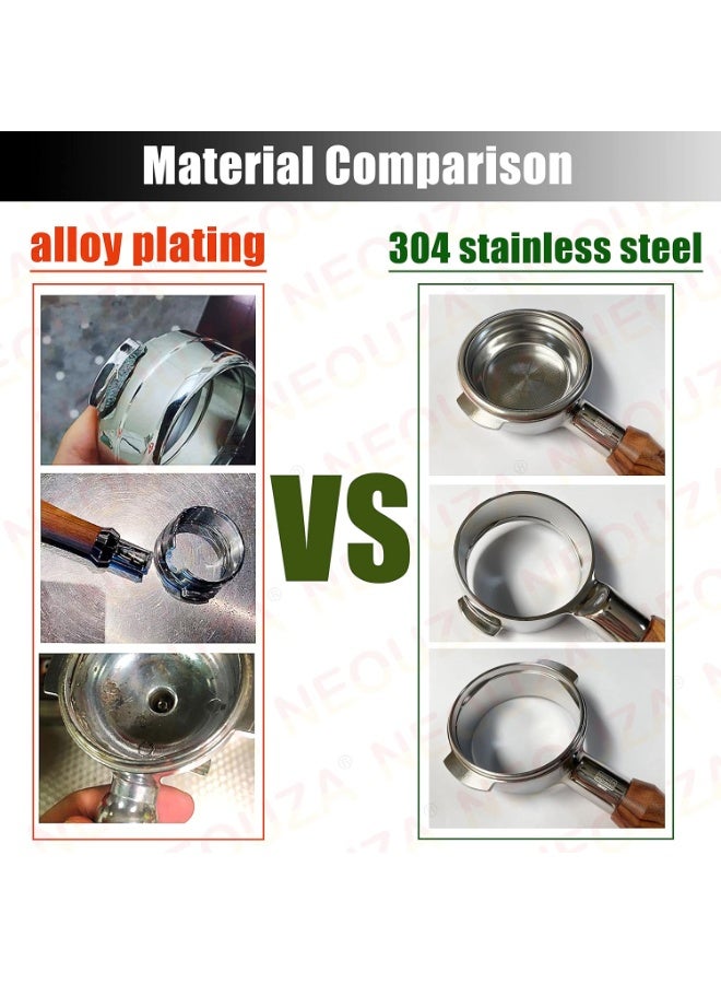 51mm Espresso Bottomless Portafilter Compatible for Delonghi EC680/EC685 Coffee Machine,Upgraded Rosewood,304 Food Stainless Steel,Filter Basket - Image 5