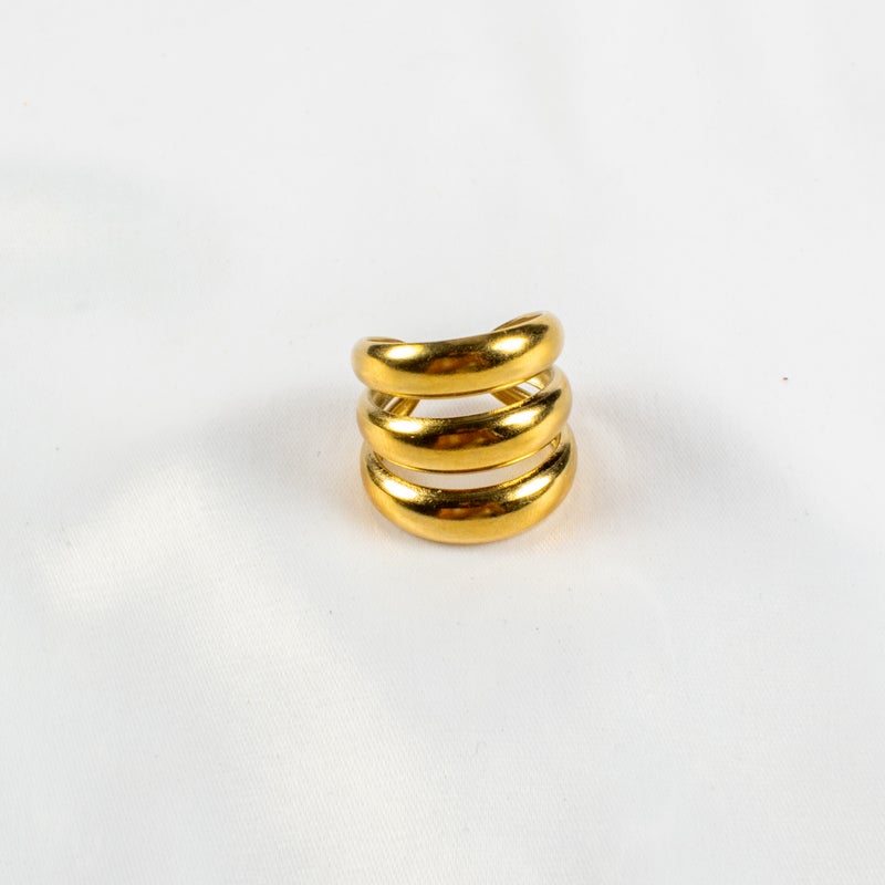 خاتم أستانليس ستيل ذهبي فري سايز - Image 2