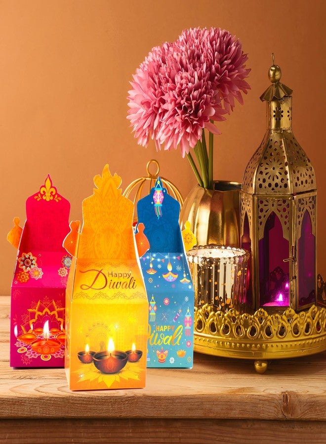 HOWAF 12 PCS Happy Diwali Candy Boxes - Diwali Party Decoration Gift Boxes - Festival of Lights Treat Boxes - Diya Goodie Boxes for Indian Deepavali Party Supplies Favor - Image 5