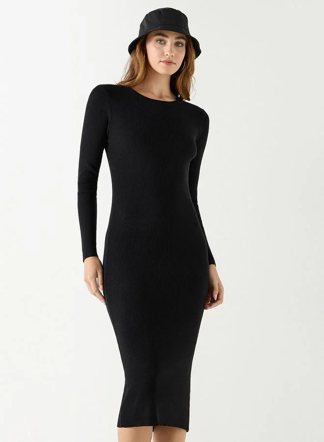 2Xtremz 2Xtremz Ribbed Bodycon Dress with Long Sleeves