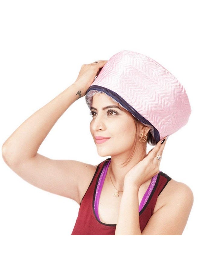 Theodore - Hair Care Thermal Head Spa Cap Treatment With Beauty Steamer Nourishing Heating Cap, Spa Cap For Hair, Spa Cap Steamer For Women (Pink) - Image 1