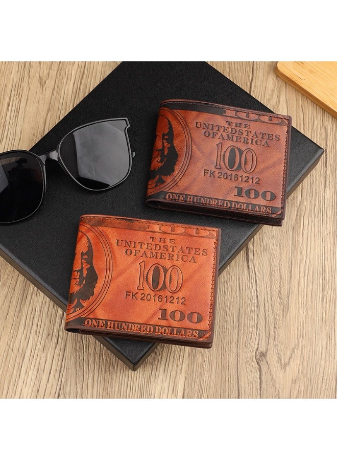 Men’s Short Bifold Wallet – Trendy Designer-Style PU Leather Card Holder with Multi-Slot Layout, Fashionable Compact Wallet for Daily Use - Image 2