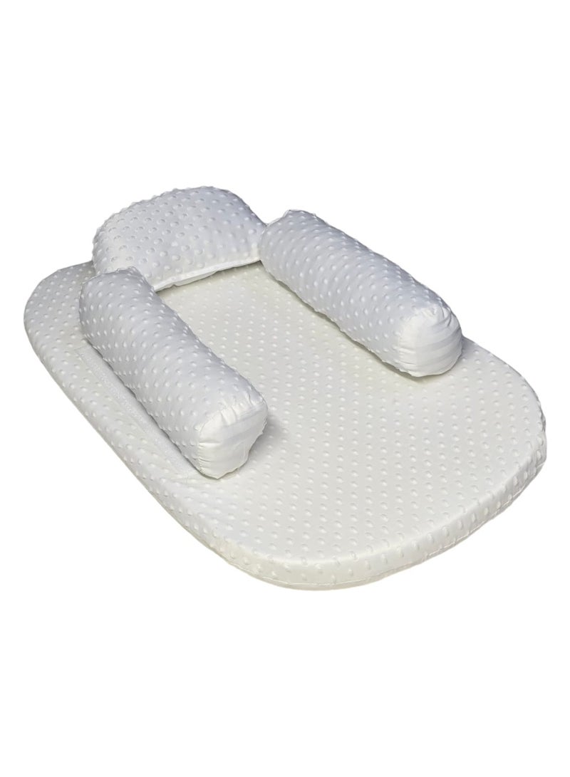 BABYCARA Baby Bed with Thick Mattress Neck Pillow and Side Pillows for New Born Babies 68x48cm  - Image 1