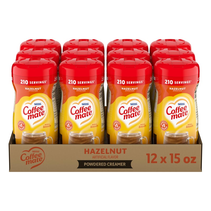 Coffee Mate Nestle Coffee mate Coffee Creamer Hazelnut Non Dairy Powder Creamer 15 oz Canister Pack of 12 - Image 3