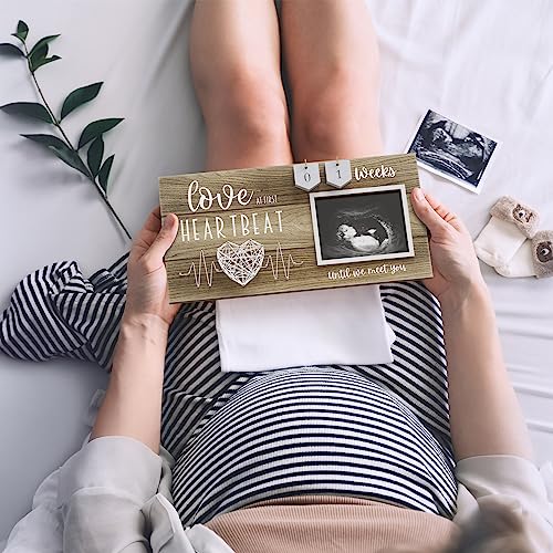 EURSET Baby Sonogram Picture Frame with Countdown Weeks - Standard 4"x3" Ultrasound Photo - Pregnancy Announcements Ideas - Gender Reveal Baby-Shower Gift - New Mom Expecting Parents to Be Keepsake Gifts - Image 2