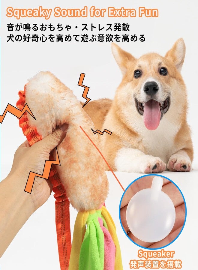 SCHITEC Tug Toy for Dogs, [2 Pack] Bungee Tug of War Squeaky Rope Toys for Exercise & Interactive Play Games, Puppy Training Pull Toy for Small Medium Large Dog - Image 4