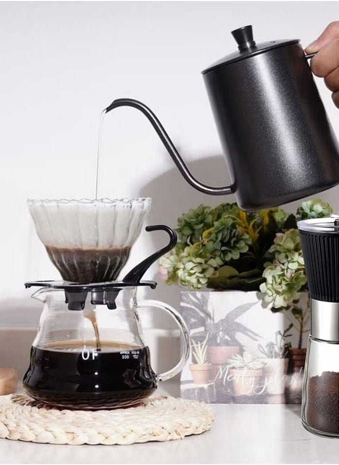 تخيل V60 مجموعة 9 قطع مجموعة تنقيط القهوة مع حالة أداة  - Image 4