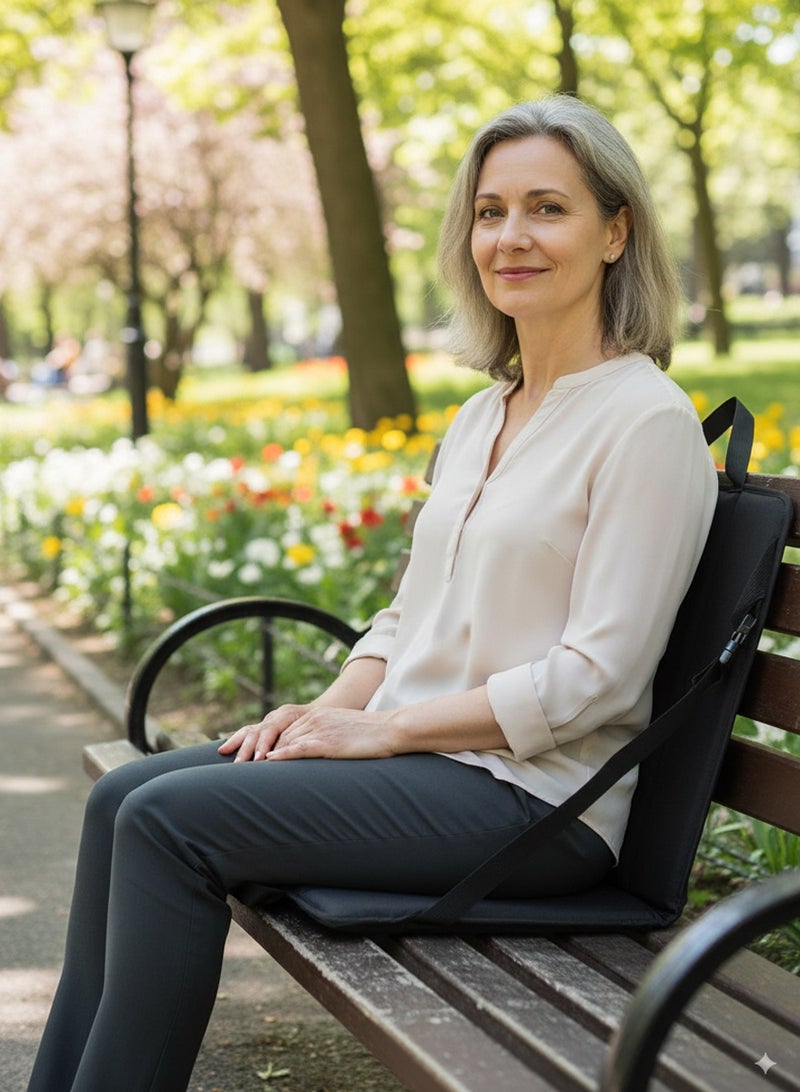 QUTOOB Foldable Camping Chair with Back Support and Storage Pocket, Versatile 3-in-1 Chair Serve as Floor Chair, Mat, or Seat Pad - Ideal for Outdoors, Camping, Travel, Desert, Beach, Lawn, Umrah, Indoors - Image 5