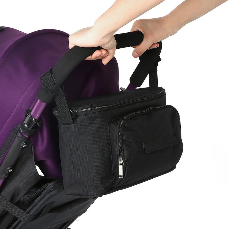 Baby Stroller Organizer: Oxford Fabric Waterproof Hanging Bag - Non-Slip Buckle Ultra-Large Capacity Storage Bag for Baby Stroller Travel & Daily Use - Image 5