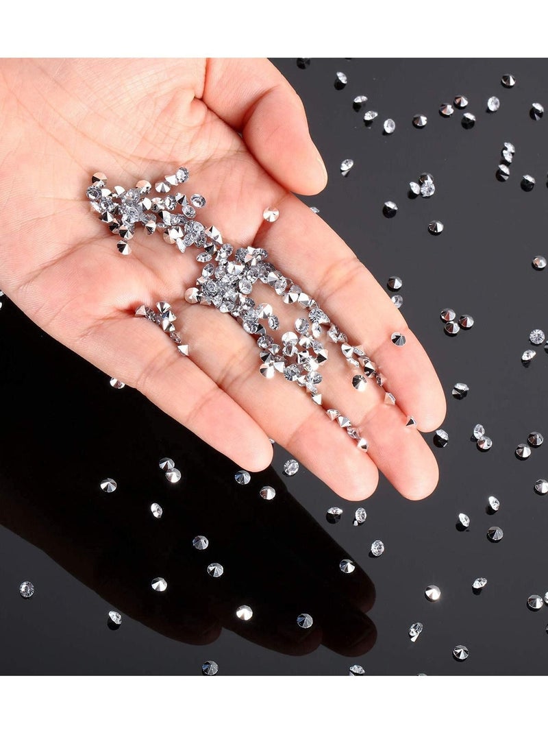 Y&D Acrylic Diamonds Rhinestones 10000, Clear Wedding Table Scatter Confetti Crystals for Centerpiece Decorations Bridal Shower Vase Beads (Silver, 4.5 MM) - Image 2