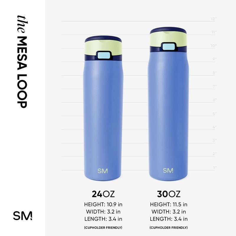 Simple Modern Mesa Loop Water Bottle with Straw | 24oz Cup Holder Friendly Insulated Stainless Steel Bottles for Travel, Sports and School | Neptune - Image 3