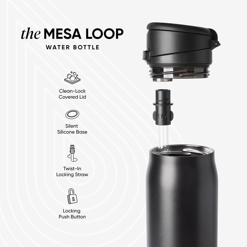 Simple Modern Mesa Loop Water Bottle with Straw | 24oz Cup Holder Friendly Insulated Stainless Steel Bottles for Travel, Sports and School | Neptune - Image 5