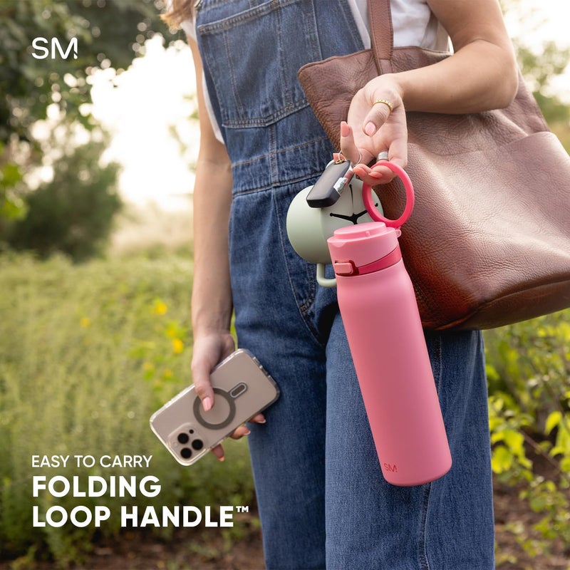 Simple Modern Mesa Loop Water Bottle with Straw | 24oz Cup Holder Friendly Insulated Stainless Steel Bottles for Travel, Sports and School | Neptune - Image 2