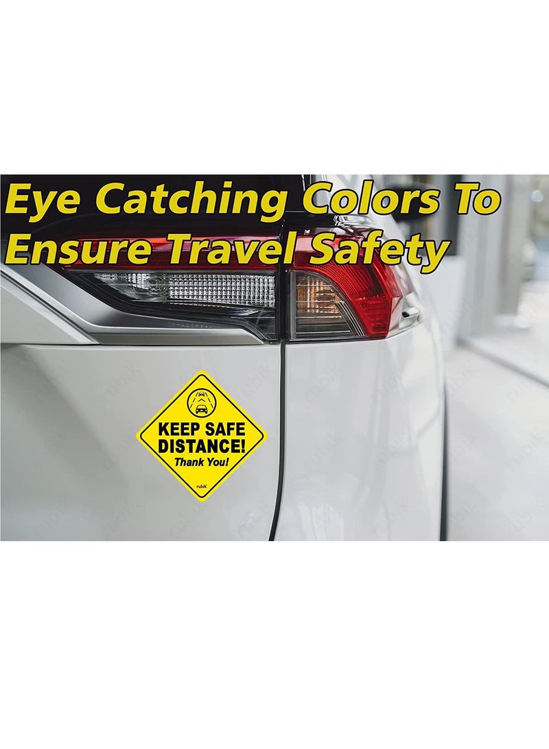 Rubik علامة سيارة شكرًا على الحفاظ على المسافة الآمنة ملصق ذاتي اللصق، 2 قطعة علامة عاكسة قابلة للإزالة لمواجهة السائقين المزعجين للسائقين الجدد مع طفل على متن السيارة (12x12 سم) - Image 2