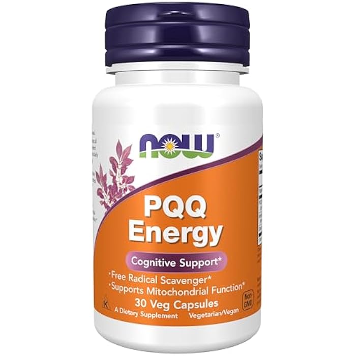 now Supplements, PQQ Energy, Free Radical Scavenger*, Cognitive Support*, 30 Veg Capsules - Image 1