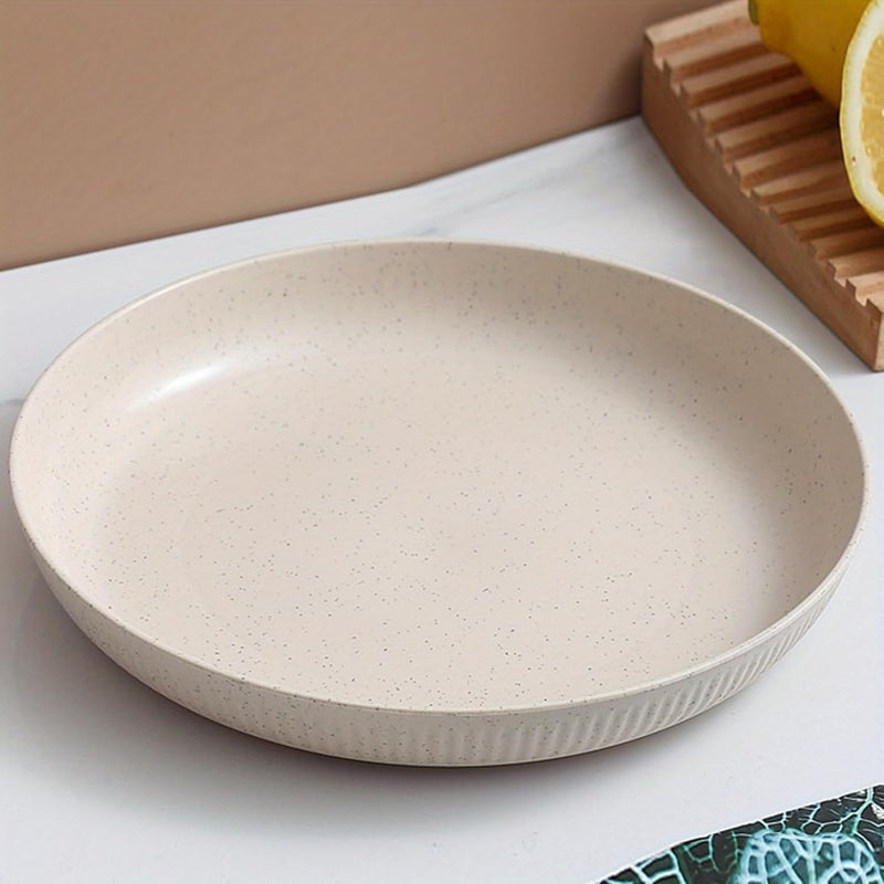 Vortipu Degradable Lightweight Wheat Straw Plates - 9.05" Unbreakable Dinnerware, Dishwasher & Microwave Safe, Ideal for Kids, Toddlers & Adults - Perfect for Salads, Snacks & More (2, Beige) - Image 1