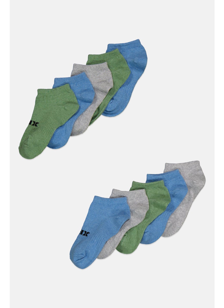 RBX Kids Boy 10 Pairs Brand Logo Ankle Socks, Grey  - Image 2