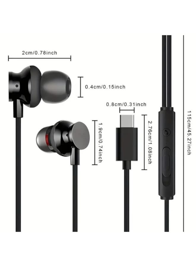 Soloffer Type-C In-Ear Earphones with Mic – USB-C Wired Headphones with Button Control, Stereo Sound & Deep Bass, Compatible with iPhone 16/16 Pro/16 Pro Max, Samsung S25/S24/S23/S22 Ultra, Redmi Note & More - Image 5