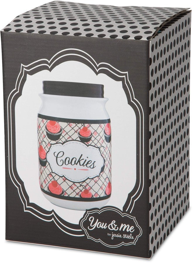 شركة بافيليون جيفت برطمان بسكويت سيراميك من شركة بافيليون جيفت، تصميم "أنت وأنا" من جيسي ستيل، 9 بوصات، بنقشة الكرز - Image 4