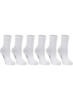 Ozzy Socks Women's 6-Piece White Colored Unlined Short Socks Tennis Socks 