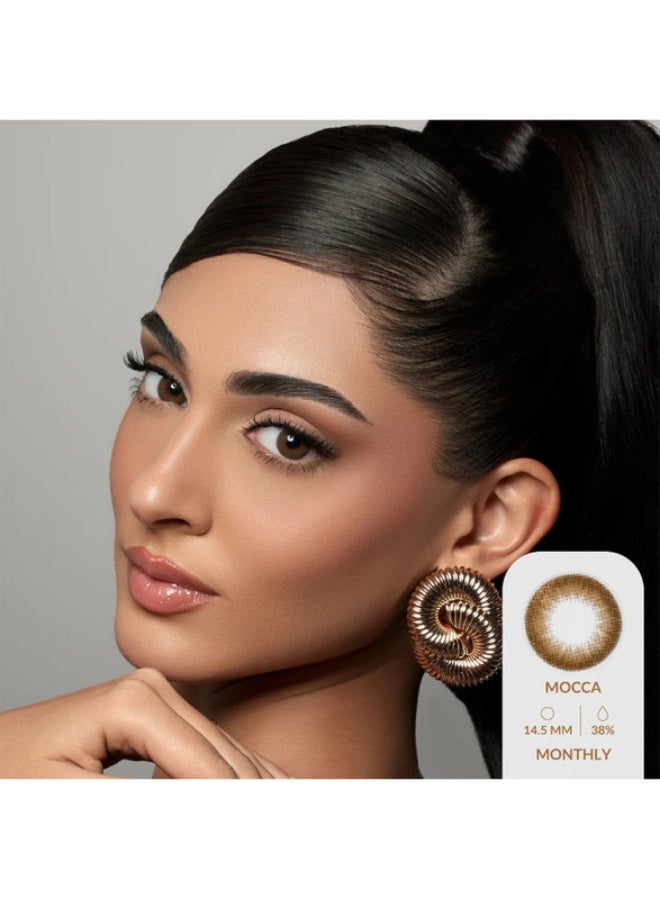 Amara Unisex Mocca Monthly Disposable Contact Lenses, Color Contact Lenses, Cosmetic Contact Lenses, Brown Contact Lenses - Image 2