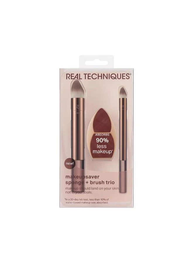 REAL TECHNIQUES RT Makeupsaver Sponge + Brush TriO