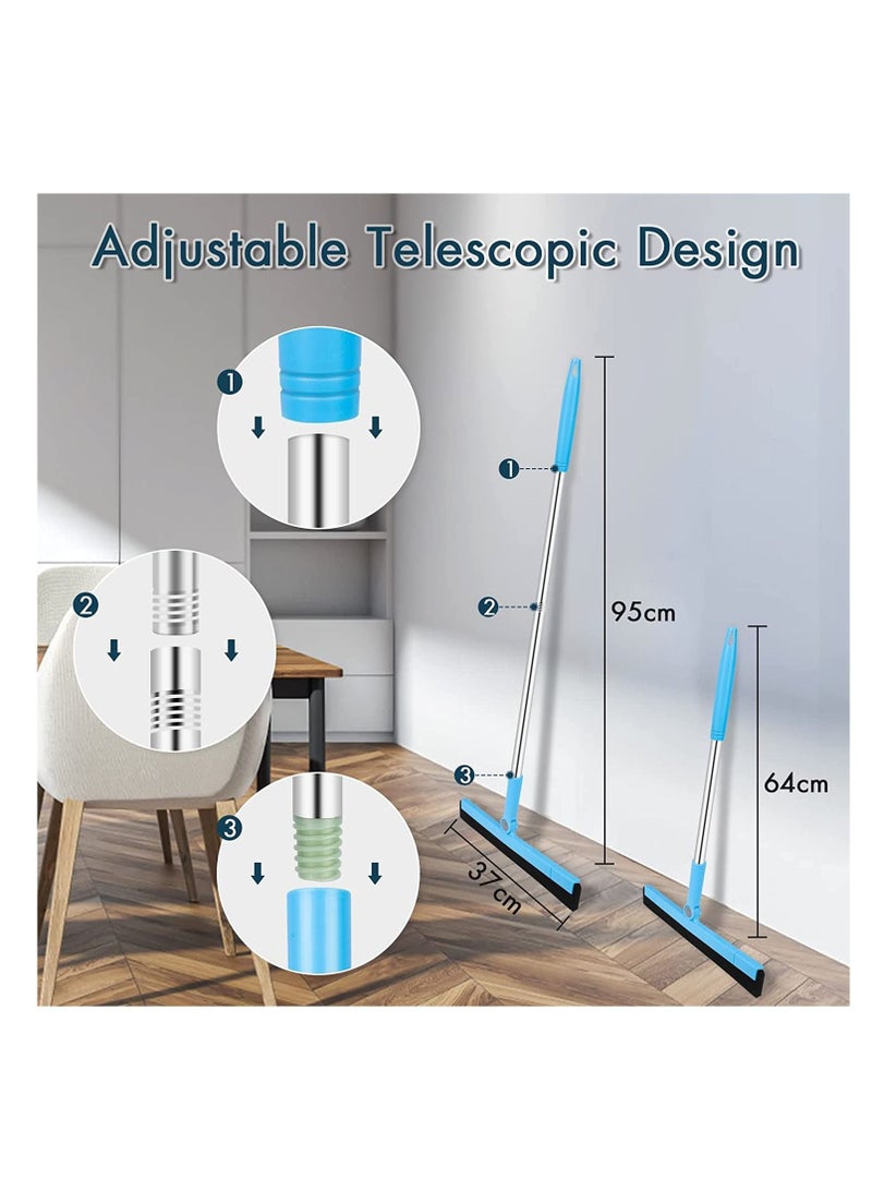 Excefore 3 Parts Floor Squeegee Scrubber Heavy Duty Professional Foam Water Wiper Scraper with Adjustable Knuckle Joint Window Squeegee Cleaner - Image 2