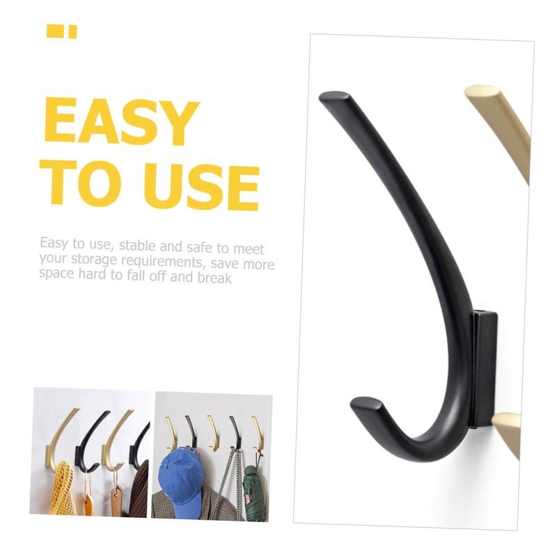 VALICLUD Matte Black Metal Wall Hook Multipurpose Coat and Towel Holder - Image 4