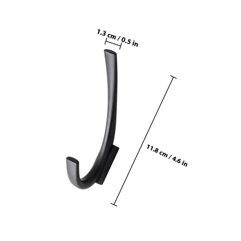 VALICLUD Matte Black Metal Wall Hook Multipurpose Coat and Towel Holder - Image 3
