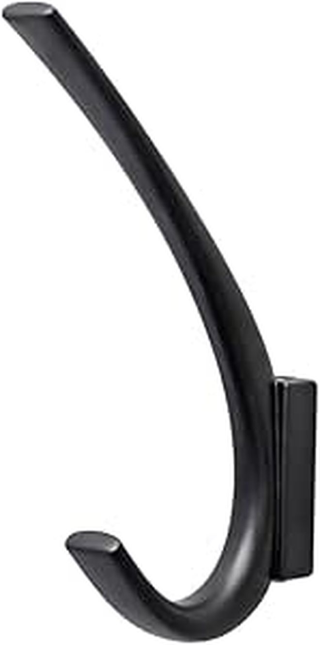 VALICLUD Matte Black Metal Wall Hook Multipurpose Coat and Towel Holder - Image 1