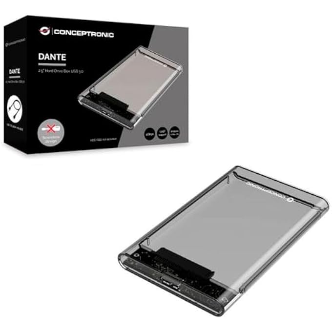 Conceptronic DANTE03T 2.5 INCH HARD DRIVE BOX USB 3.0 HDD ENCLOSURE SATA HDDS/SSDS - Image 3