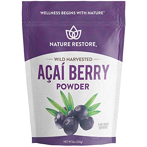 Nature Restore Wild Harvested Acai Berry Powder, 8 Ounces, Non GMO, Gluten Free, Brazilian Wild Grown - Image 1