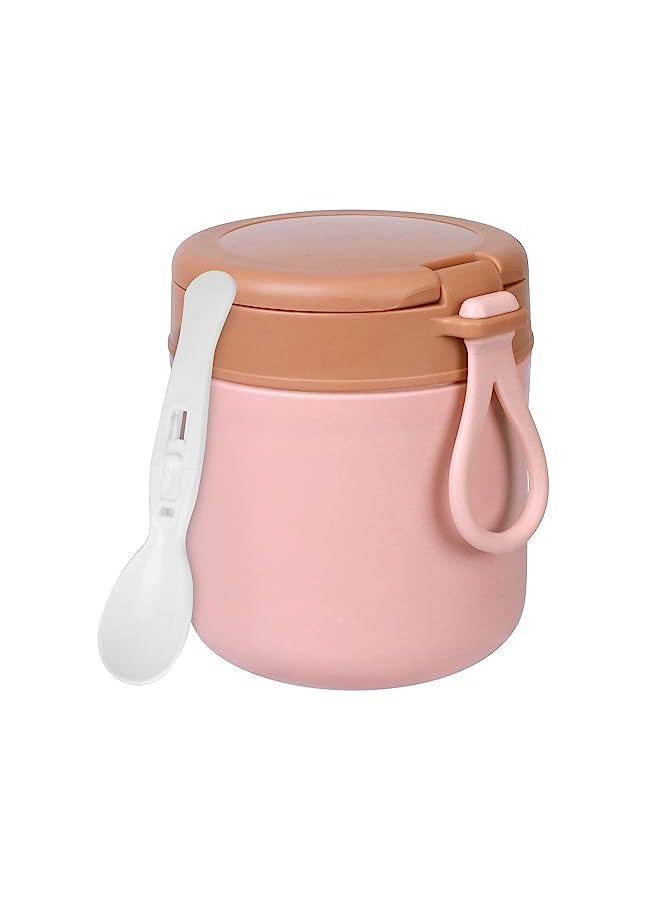 Zaboon With Foldable Spoon Stainless Steel Vacuum Insulated Kids Food Jar Leak Proof Portable Insulated Food Container 15.2 Oz  430Ml (Pink) - Image 2