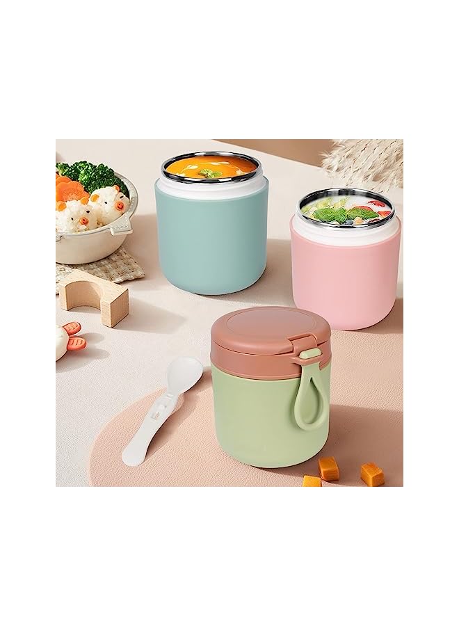 Zaboon With Foldable Spoon Stainless Steel Vacuum Insulated Kids Food Jar Leak Proof Portable Insulated Food Container 15.2 Oz  430Ml (Pink) - Image 4