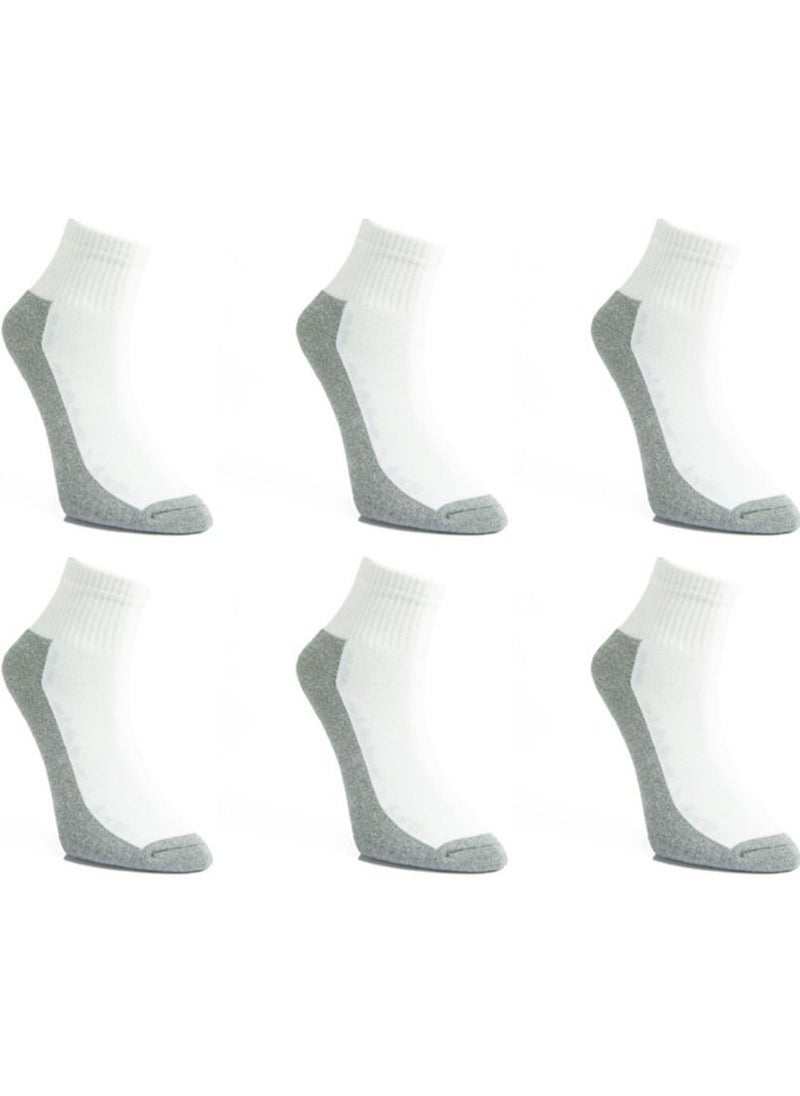 Maestro Maestro Tennis Bucket 6 Socks WhiteXGrey-124 