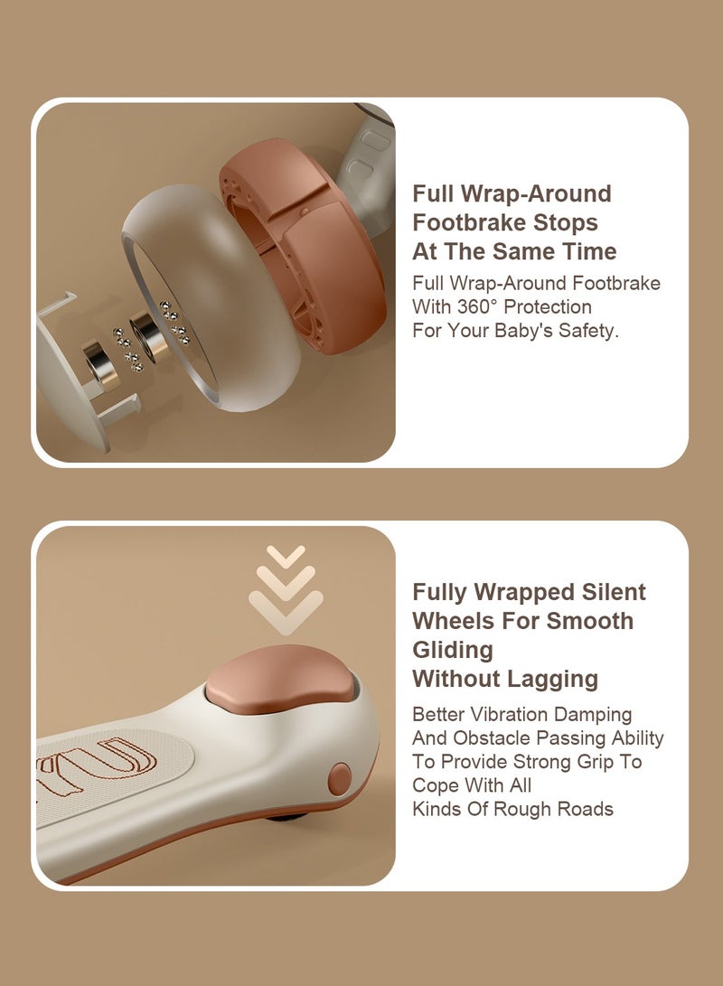ما بيبي سكوتر للأطفال قابل للطي بلمسة واحدة 6 في 1 للأطفال من عمر 1 إلى 3 إلى 6 سنوات، خفيف الوزن وسهل الحمل - Image 5