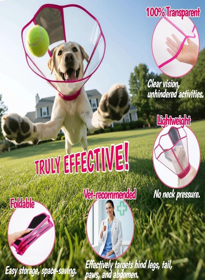 T'CHAQUE Comfy Dog Cone Collar for Dogs to Stop Licking, Soft Transparent E Collar for Small Dogs After Surgery, Extra-Long Recovery Cones, Durable & Easy-Clean Pet Neck Collars, Lightweight Cone(Rosered, S) - Image 5