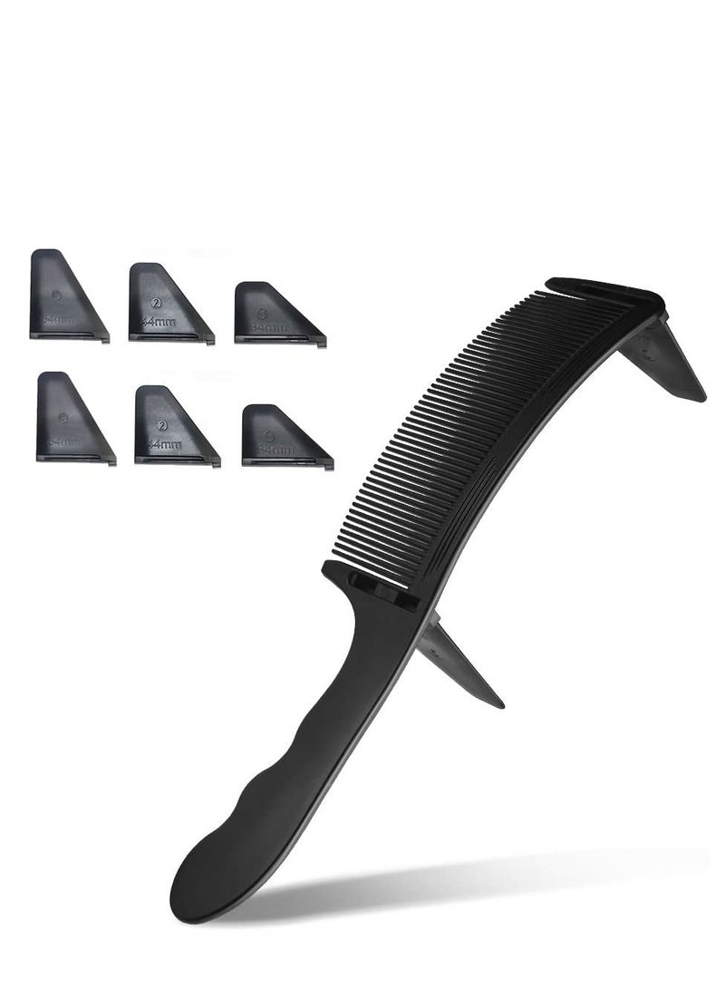 Y&D Salon Professional Positioning Comb Barber Hair Cutting Comb, Curved Suitable for At Home, Salon, or Use, Clipper Cuts and Flattops (Black) - Image 1