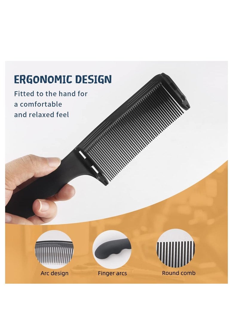 Y&D Salon Professional Positioning Comb Barber Hair Cutting Comb, Curved Suitable for At Home, Salon, or Use, Clipper Cuts and Flattops (Black) - Image 4