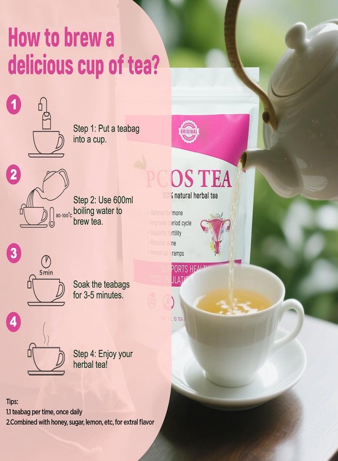 Laicuherb PCOS Spearmint Tea, for Women Hormone Balance & Promote Relaxation and Helps with Hirsutism and Acne, 10 Tea Bags Organic Spearmint Tea for Healthy Ovulation and Fertility - Image 4